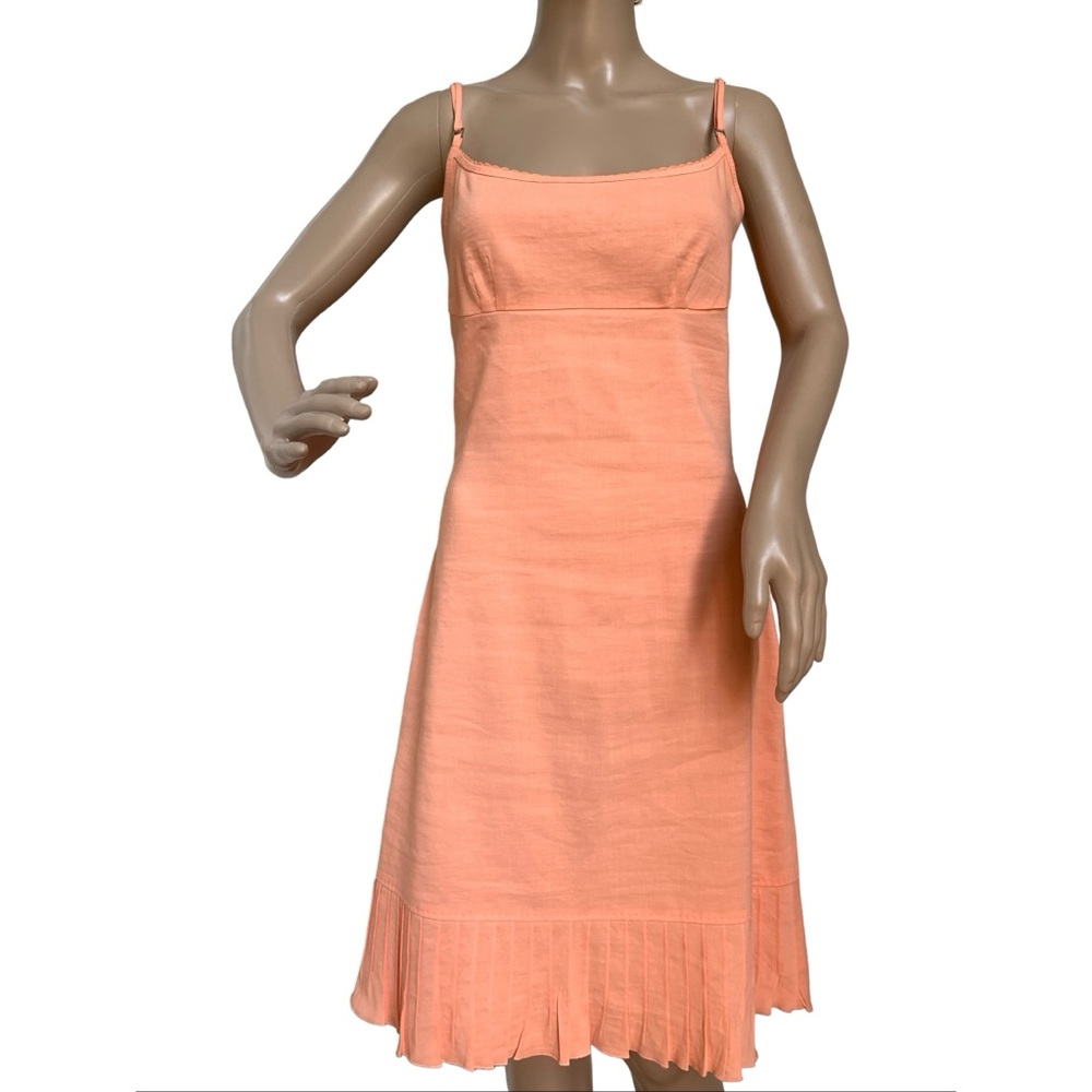 Elie Tahari coral strappy linen dress